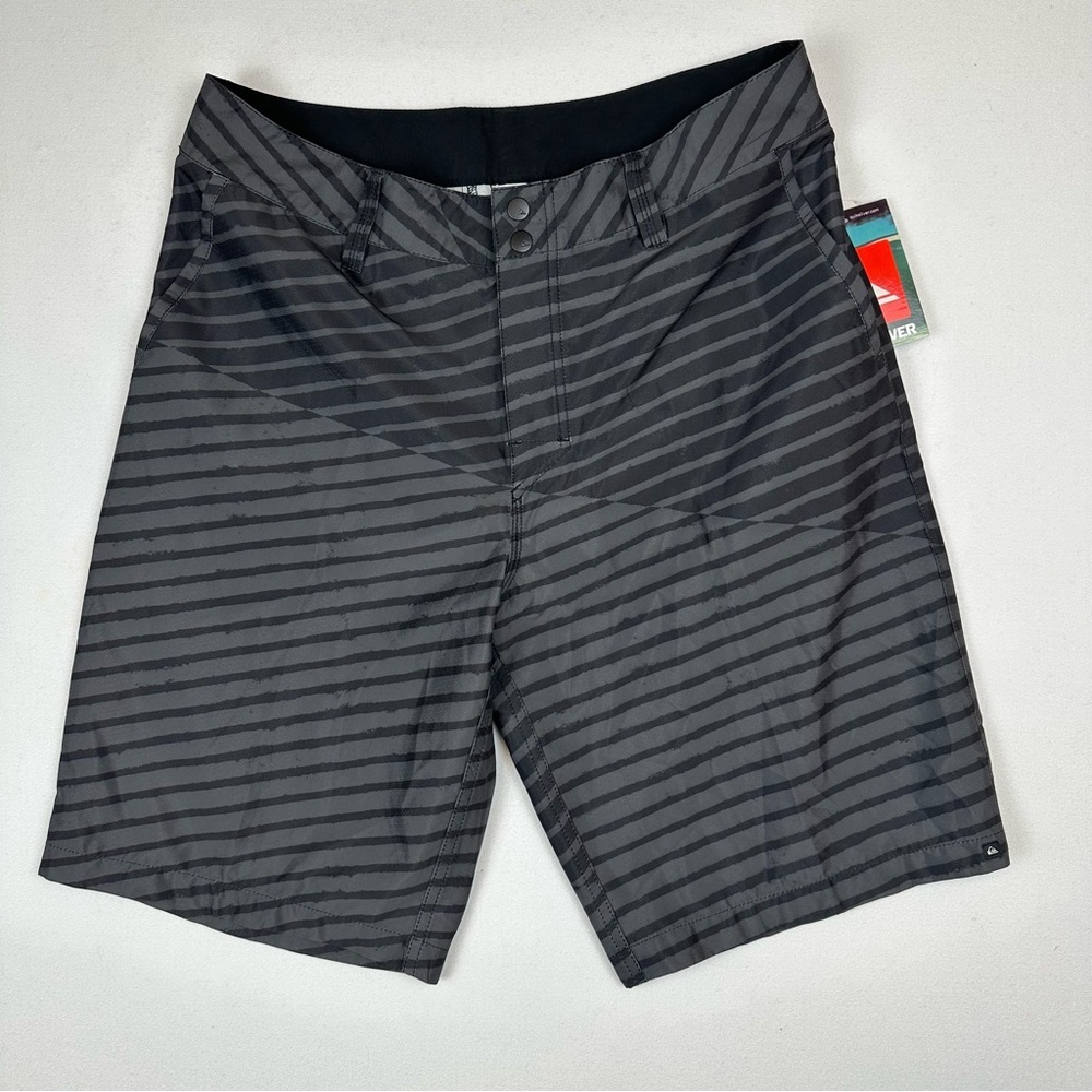 NWT Quiksilver Boardshort Pony up Gun Medal Swim Beach Surf Pool